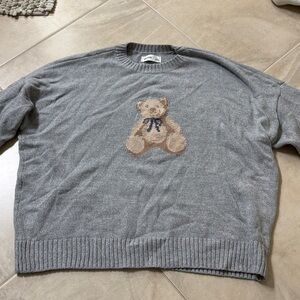 Hollister Gray Sweater with Bear Design